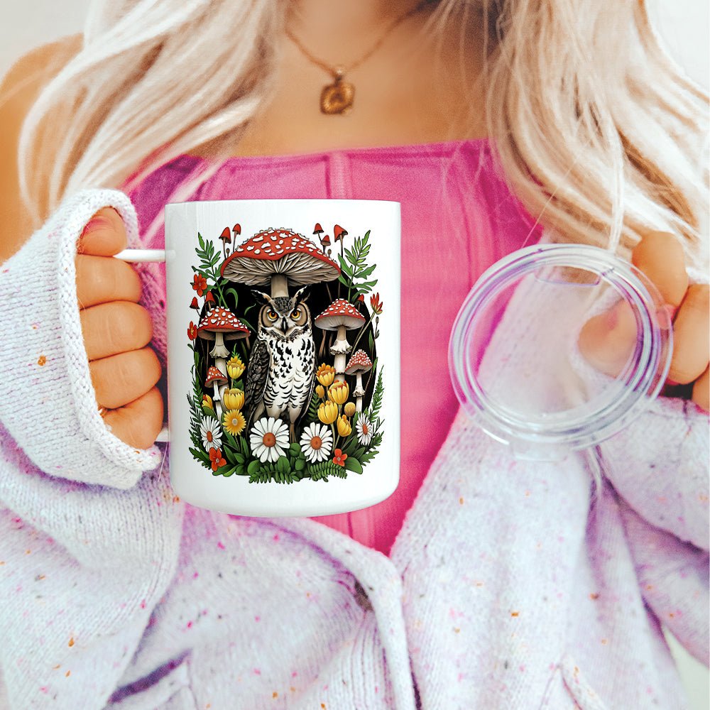 Woodland Forest Owl Insulated Travel Mug
