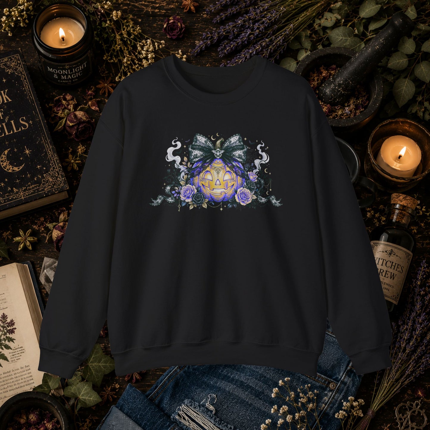 Halloween Pumpkin Bow Sweatshirt