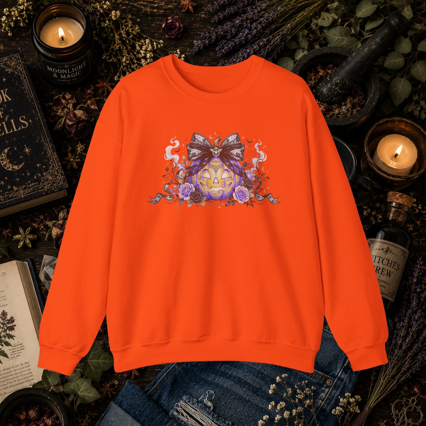 Halloween Pumpkin Bow Sweatshirt