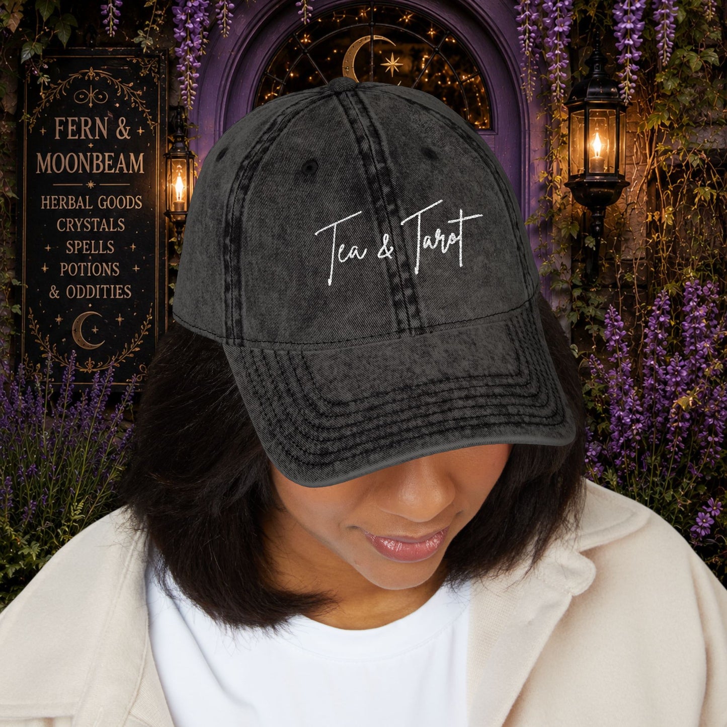 Tea & Tarot Embroidered Baseball Hat