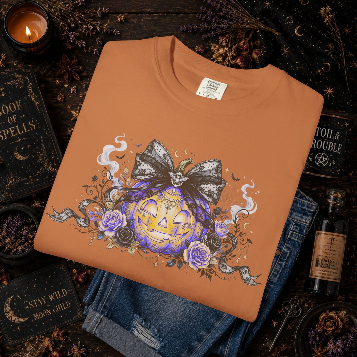Halloween Pumpkin Bow Tee