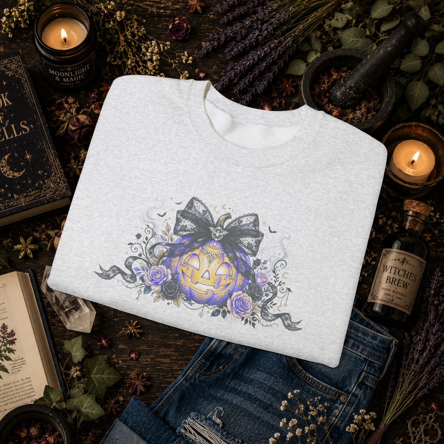 Halloween Pumpkin Bow Sweatshirt