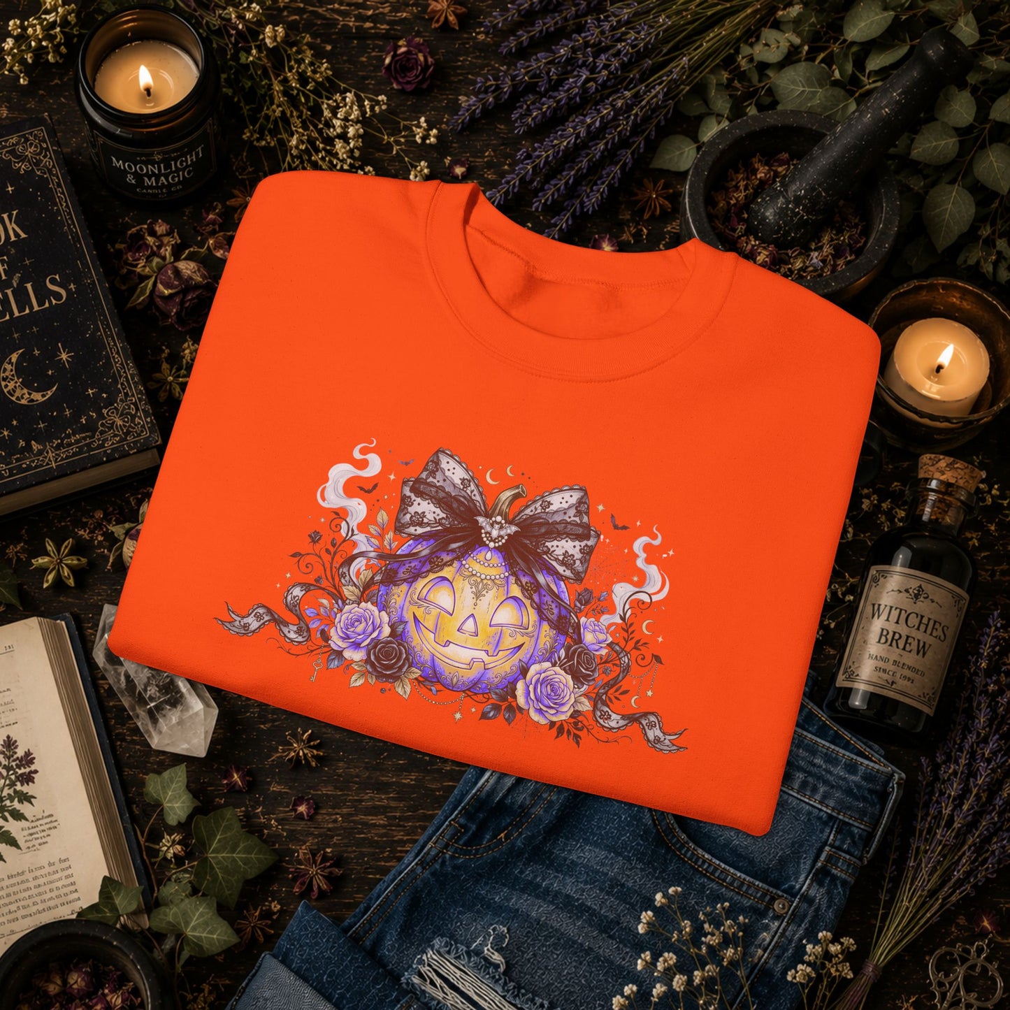 Halloween Pumpkin Bow Sweatshirt