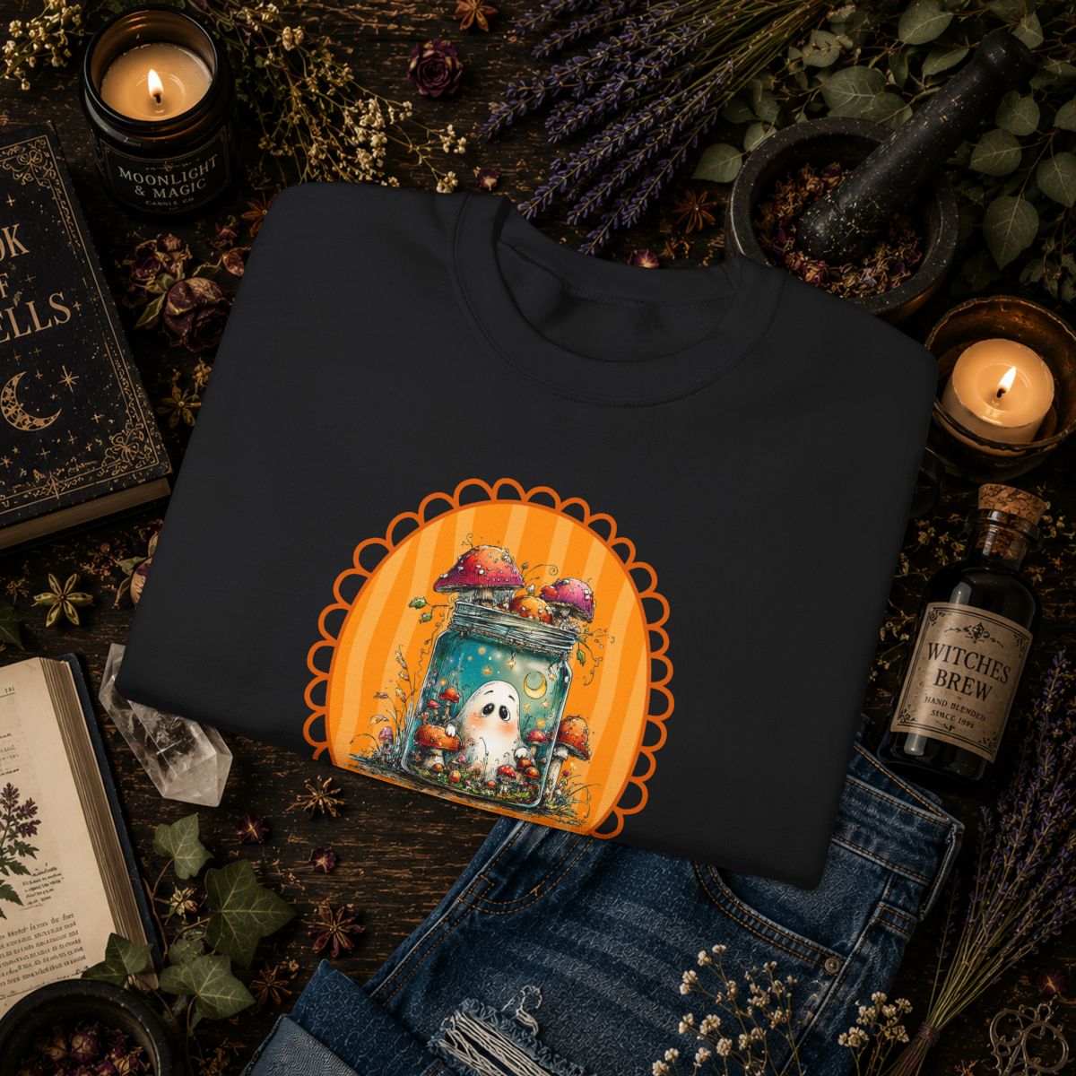 Ghost with Mushrooms Sweatshirt