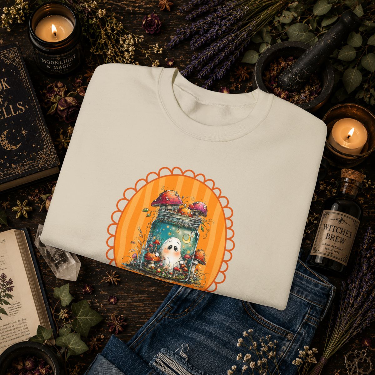 Ghost with Mushrooms Sweatshirt