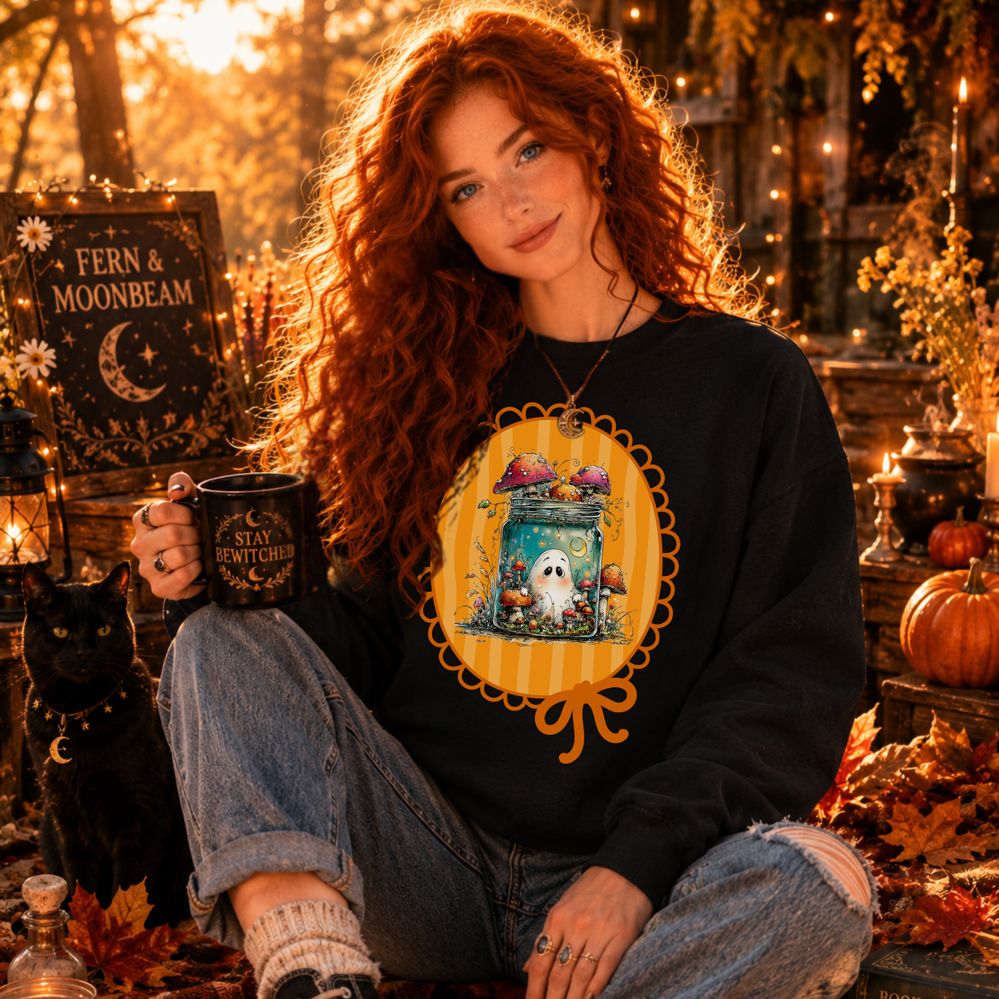 Ghost with Mushrooms Sweatshirt
