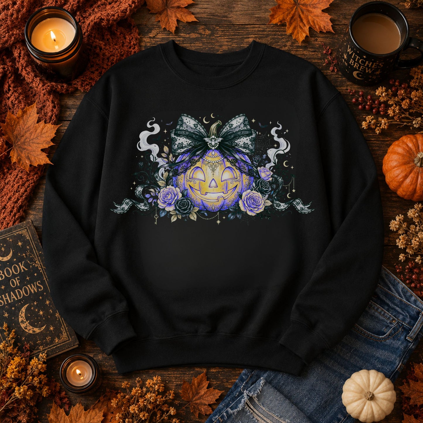 Halloween Pumpkin Bow Sweatshirt