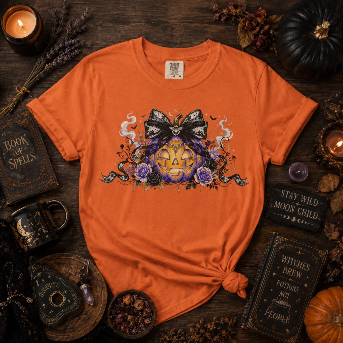 Halloween Pumpkin Bow Tee