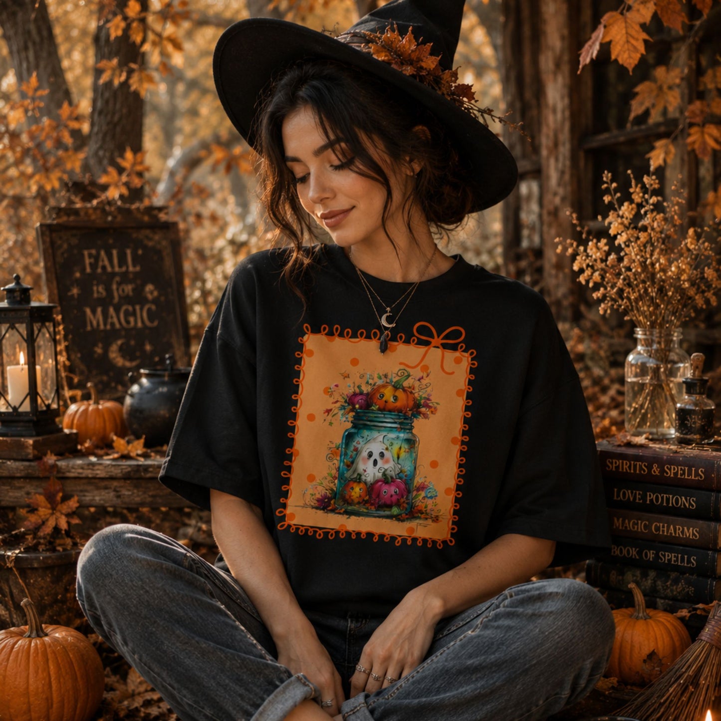 Halloween Pumpkin Ghost T-Shirt