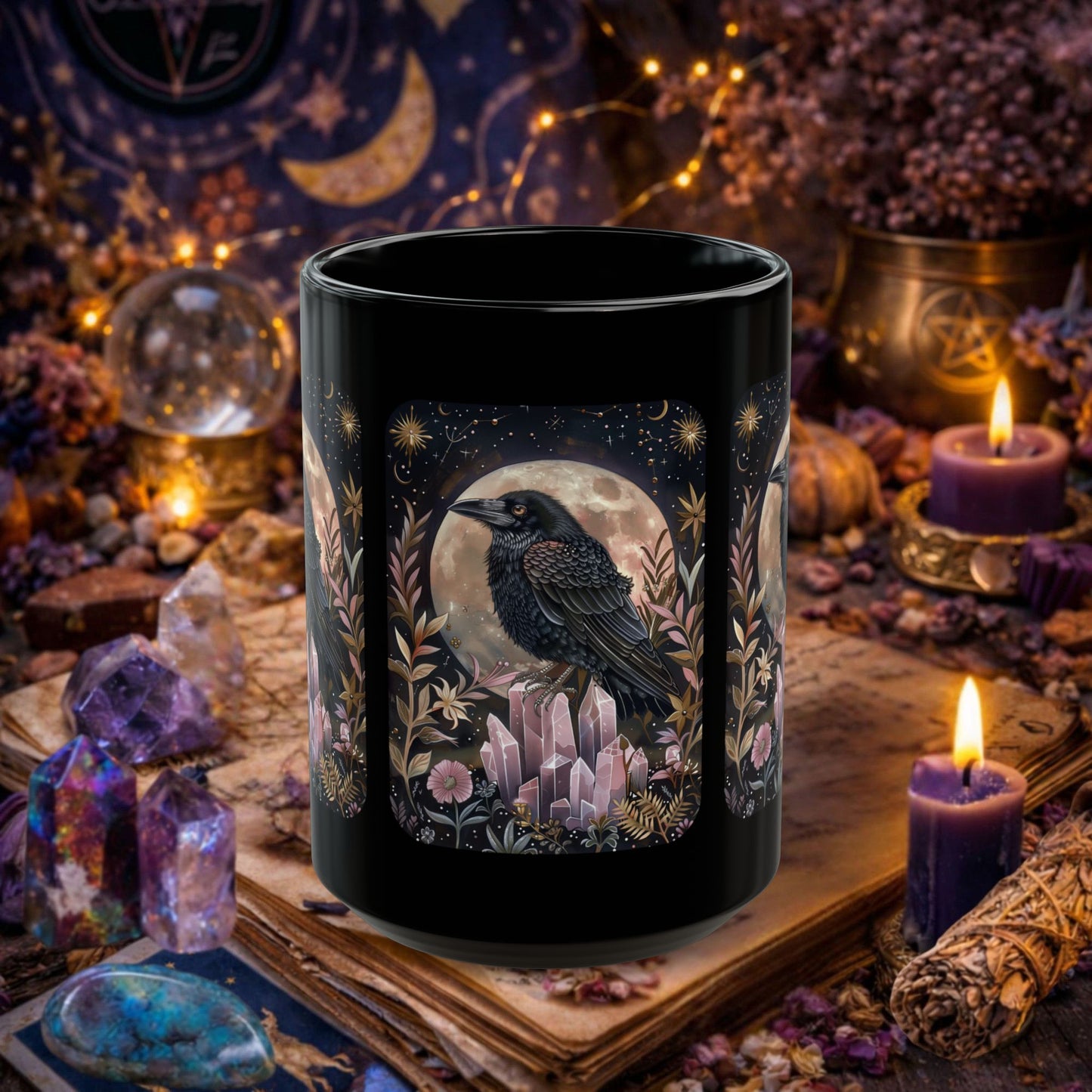 Witchy Raven Moon Mug