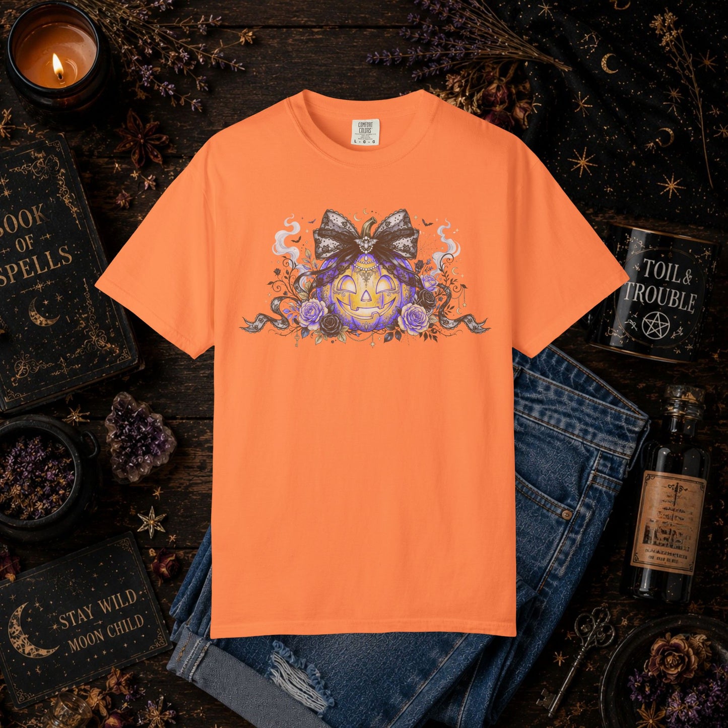 Halloween Pumpkin Bow Tee