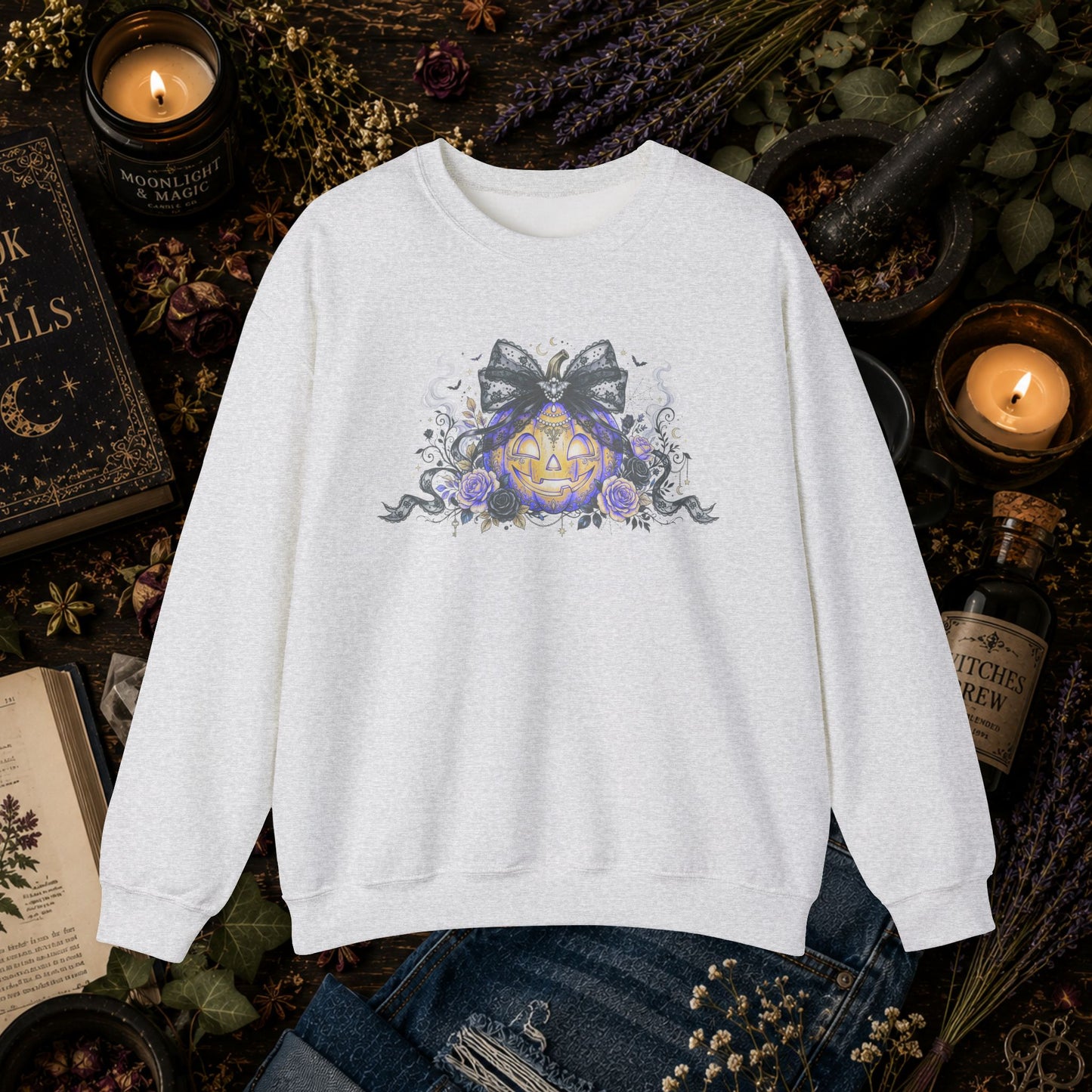 Halloween Pumpkin Bow Sweatshirt