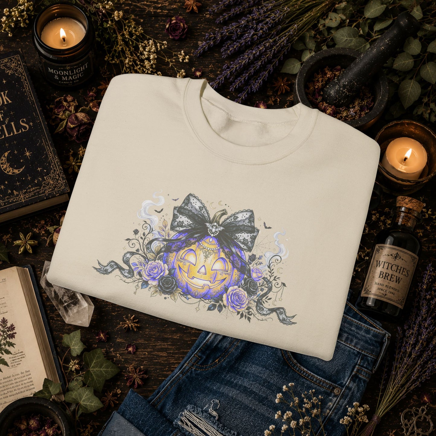 Halloween Pumpkin Bow Sweatshirt