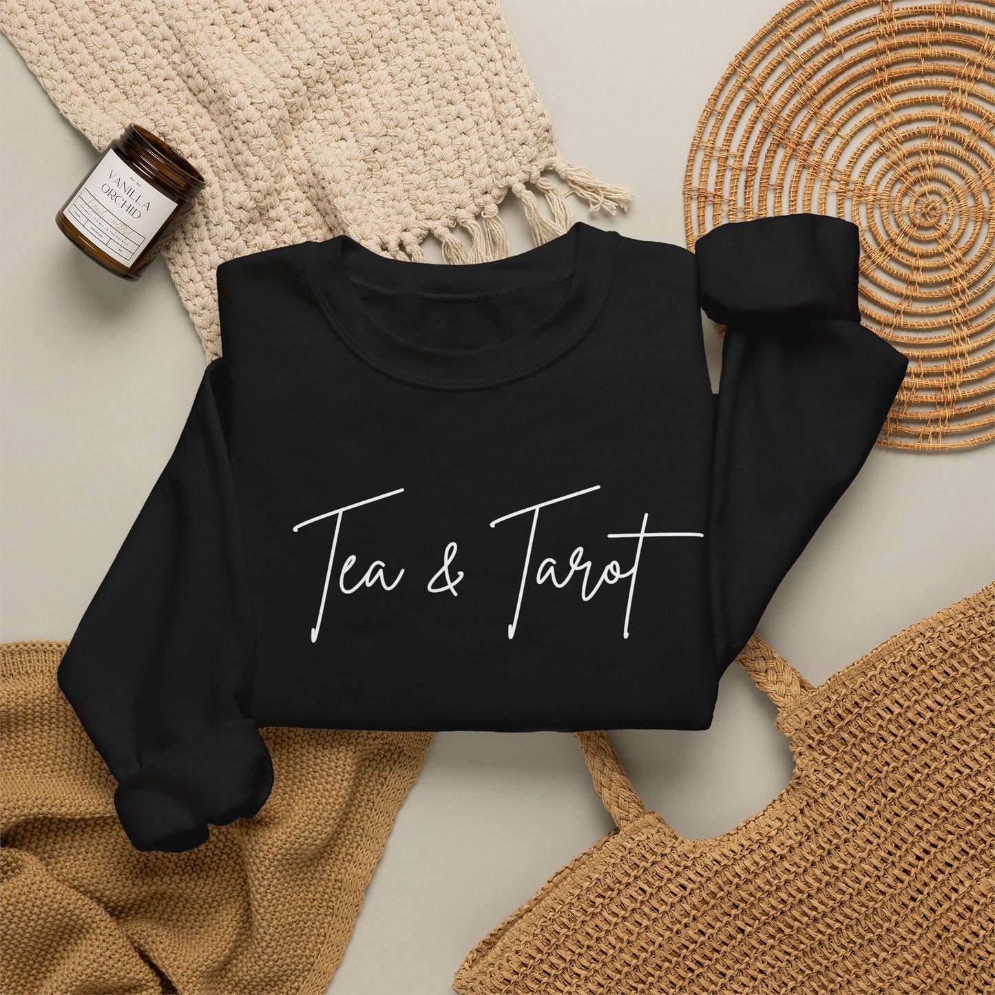 Tea & Tarot Sweatshirt — Witchy Tarot Reader Gift