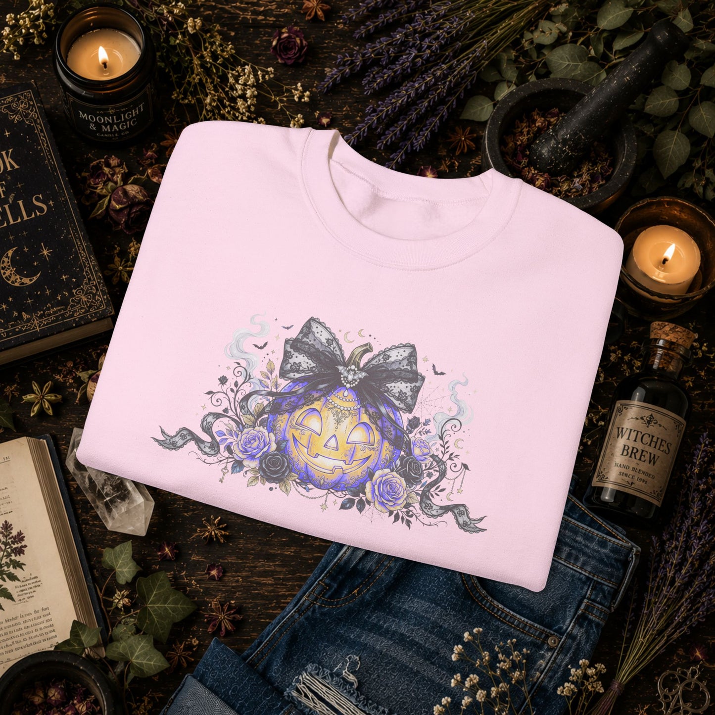 Halloween Pumpkin Bow Sweatshirt