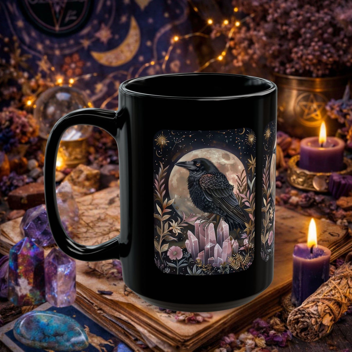 Witchy Raven Moon Mug