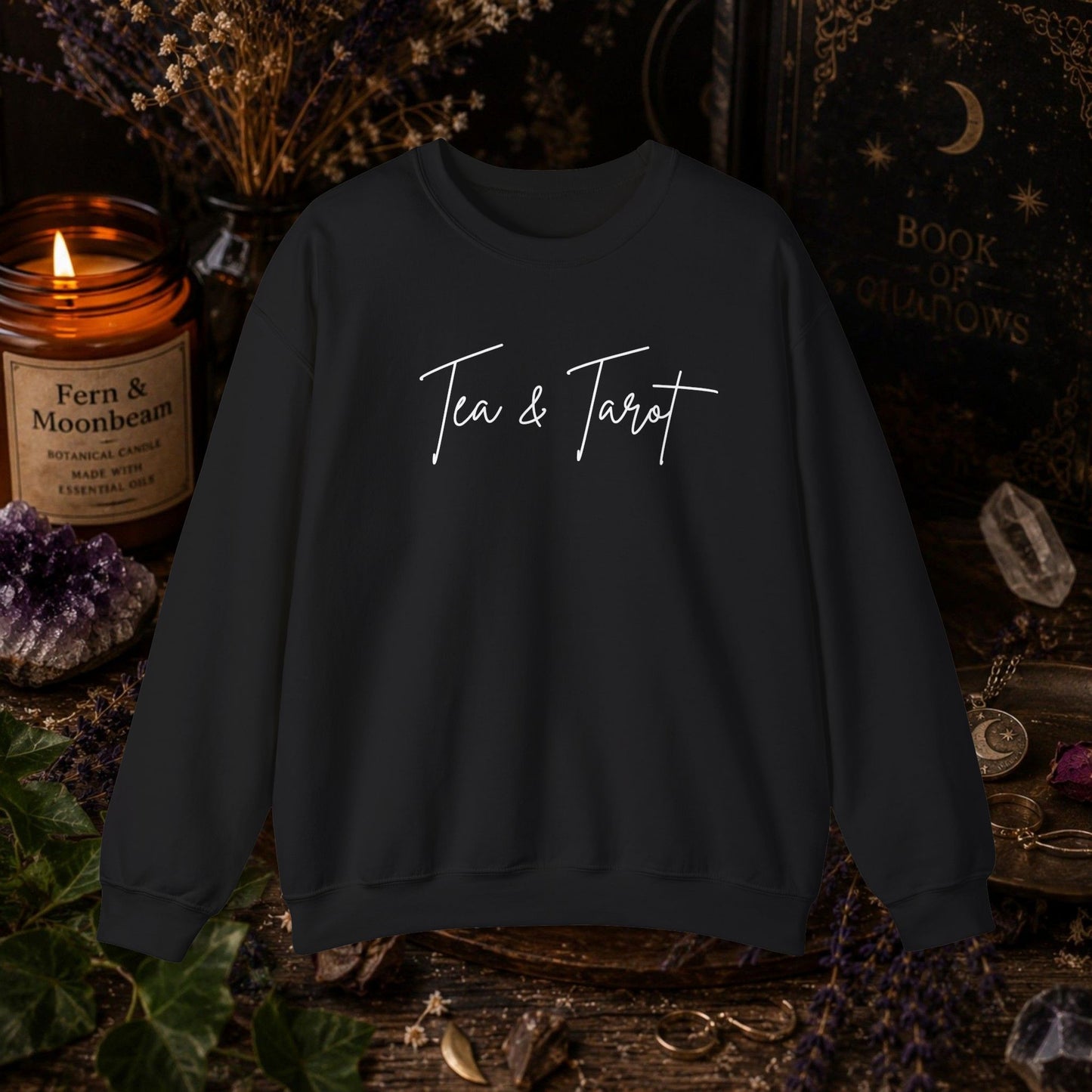 Tea & Tarot Sweatshirt — Witchy Tarot Reader Gift
