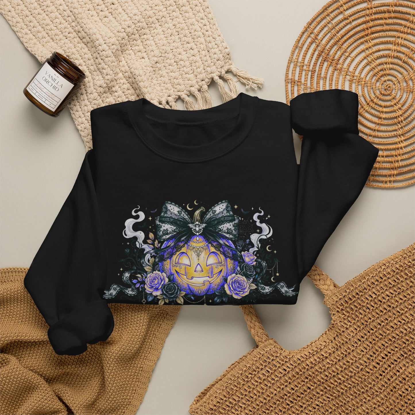 Halloween Pumpkin Bow Sweatshirt